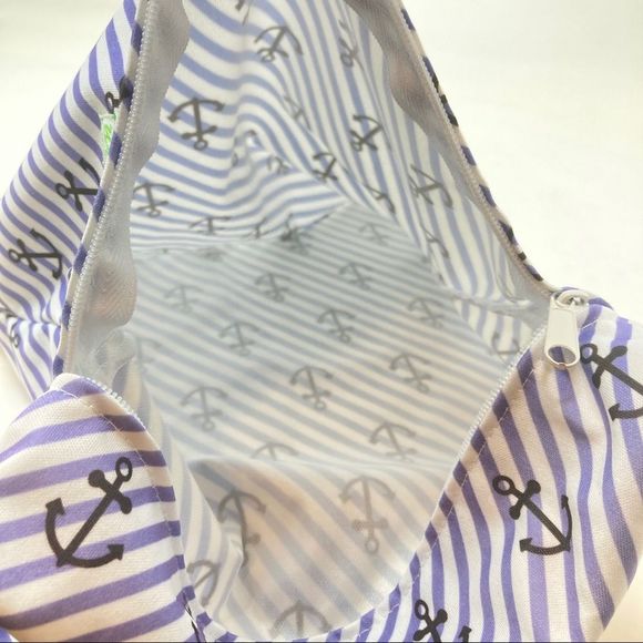 Weegreco Blue Stripe Anchor Wet Bag Waterproof Swimming Cloth Diaper - Picture 2 of 5